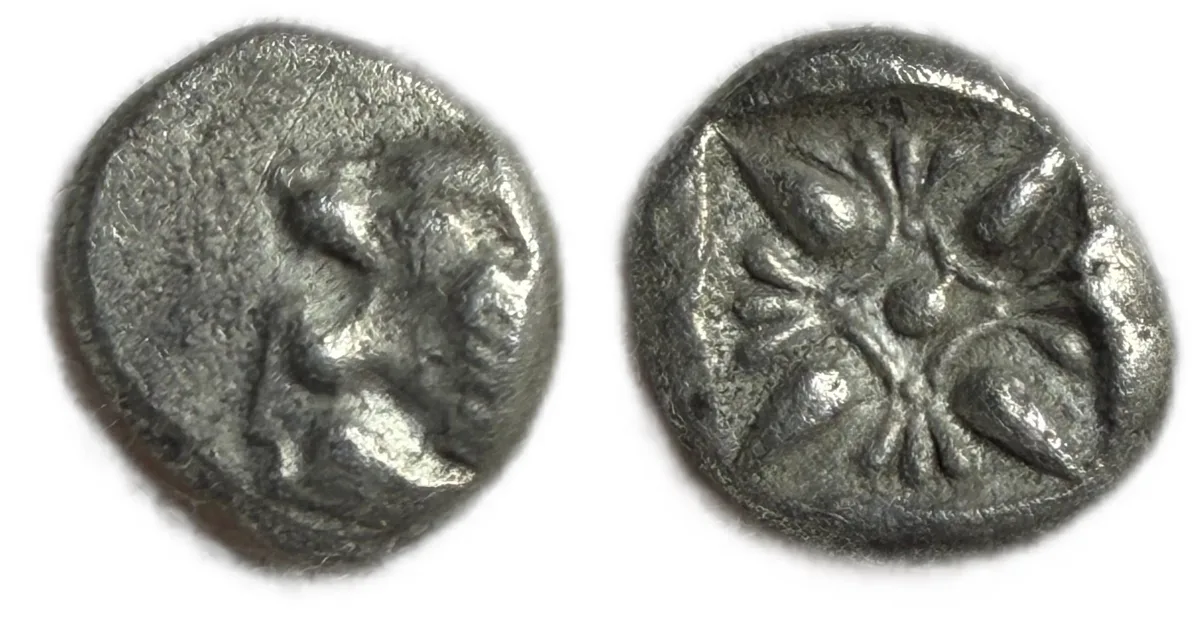 IONIA. Miletos (6th-5th centuries BC). AR Diobol