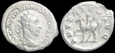 Roman Trajan Decius 249-251 AD (Struck 249-250 AD) Heavy AR 22mm 4.64gm Antoninianus. Rome Mint