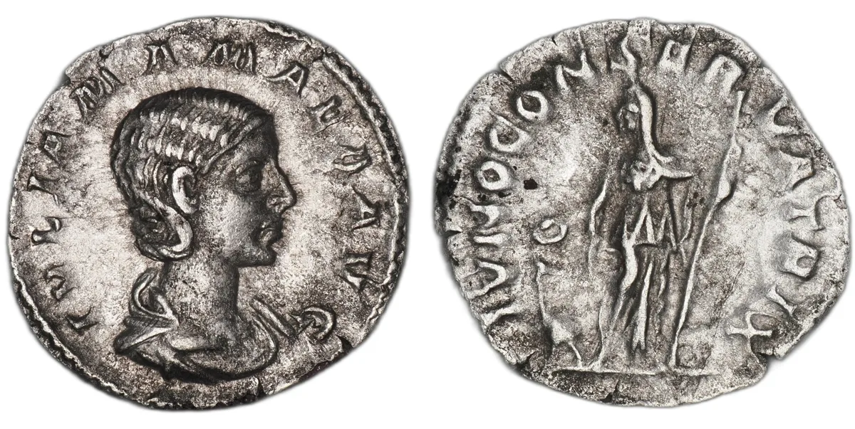 Julia Mamaea AR Denarius, Rome AD 225-235, Juno Conservatrix