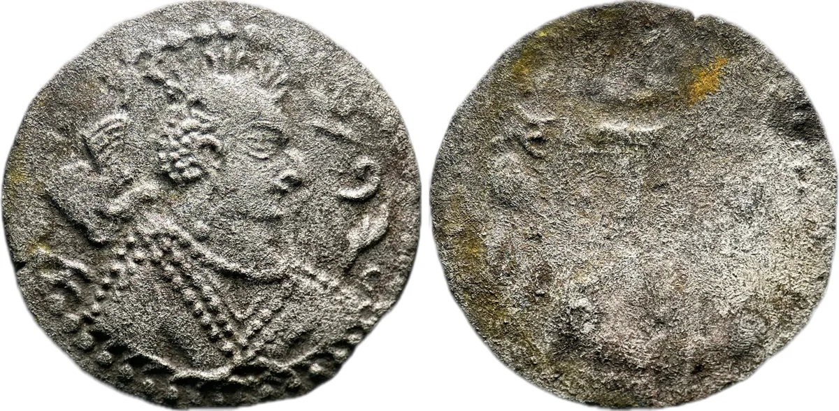 Nezak Huns Anonymous, ca. 575-650, BI drachm 2.48g