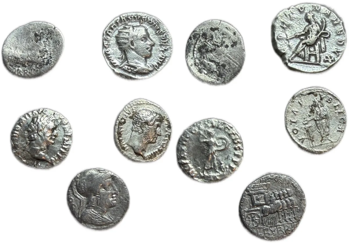 Lot of 5 ancient Roman/greek silver coins