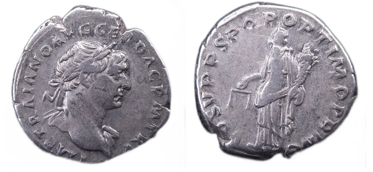 Trajan Denarius, Aequitas Reverse