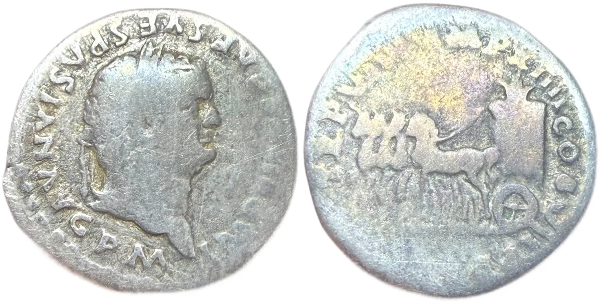 Vespasian AR Denarius, 3.10g, Antioch 72-73 AD,