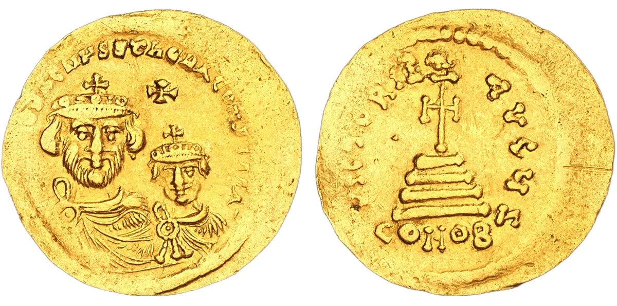 Heraclius with Heraclius Constantine, 616-625. AV Solidus, Constantinople