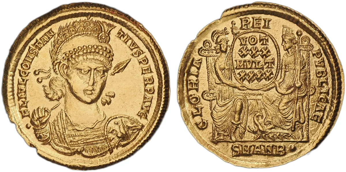 Constantius II, AD 337–361. AV Solidus