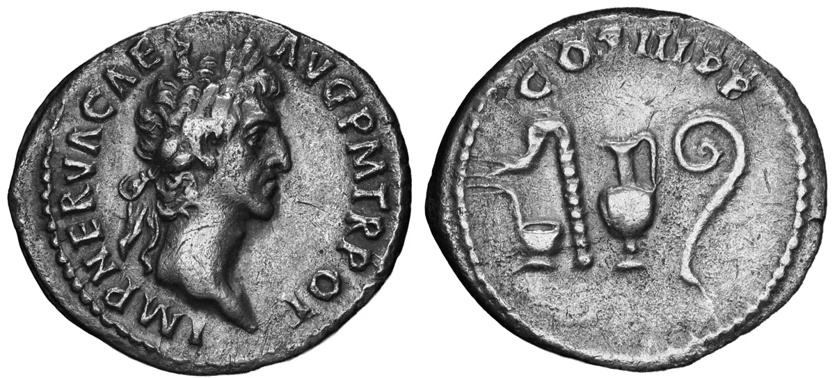 Nerva, AD 96-98. Silver denarius, Rome mint, early-mid AD 97