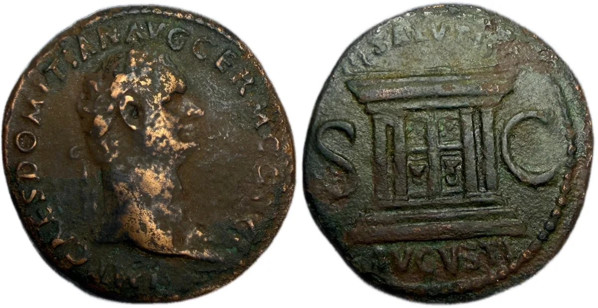 Domitian. AE As. Rome mint, AD 85