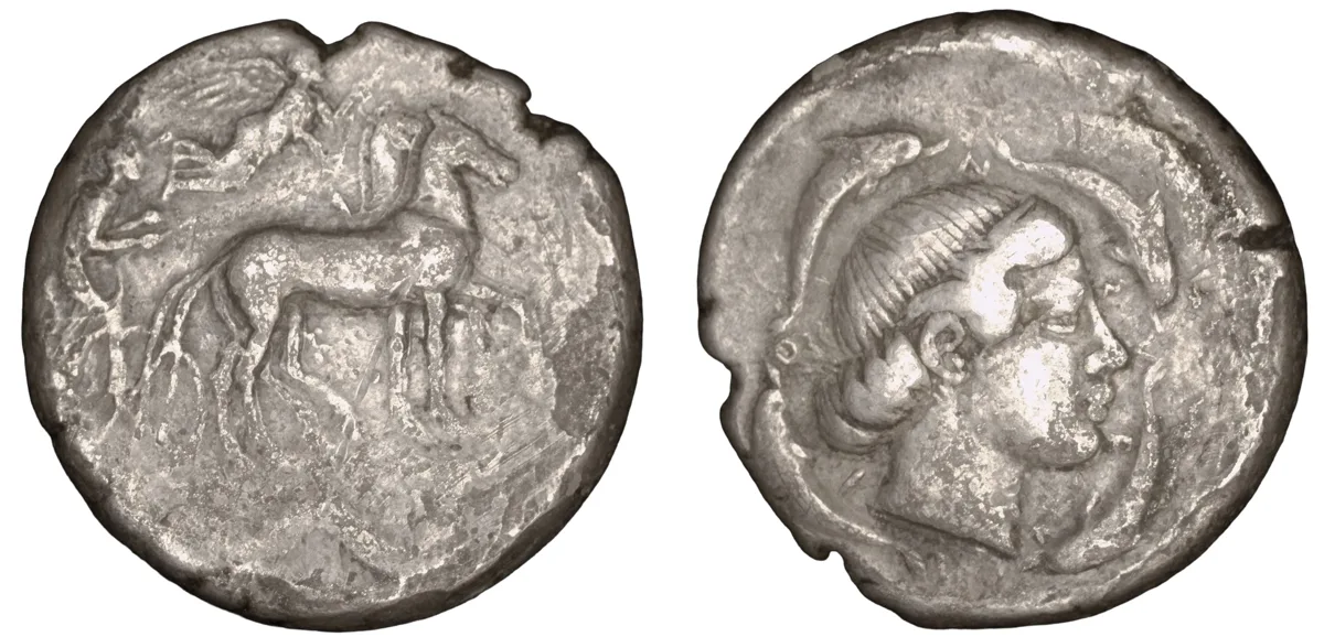 Sicily, Syracuse. Second Democracy. 466-405 BC. AR Tetradrachm.