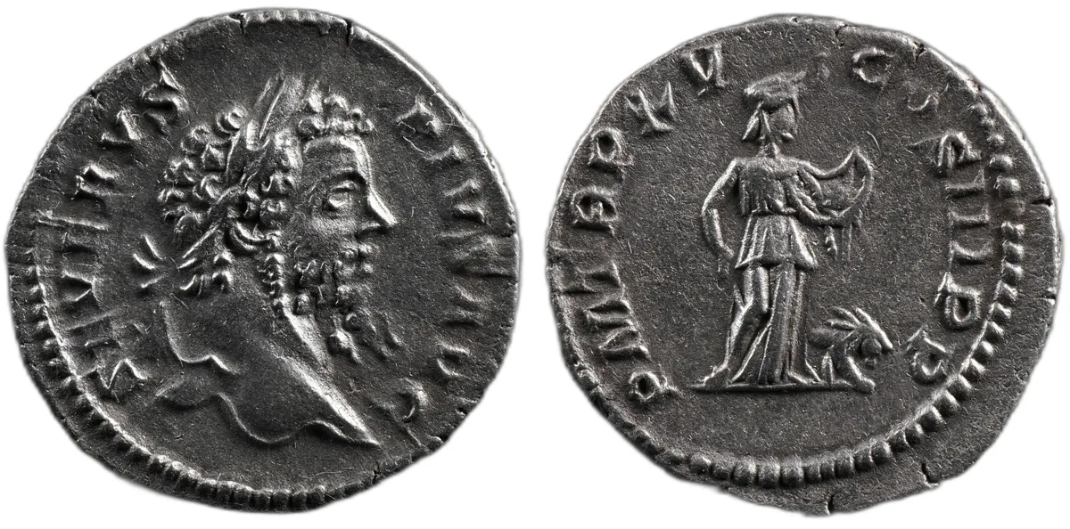 Septimius Severus AR Denarius Rome AD 207 Africa with Lion RIC IV 207