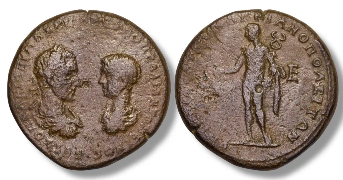 ROMAN PROVINCIAL Macrinus (augustus) & Diadumenian (caesar) AD 217-218