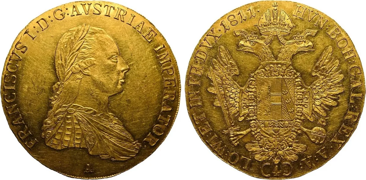1811-A, Austria, Vienna mint, Emperor Franz II, 4 Ducats in rare aUNC