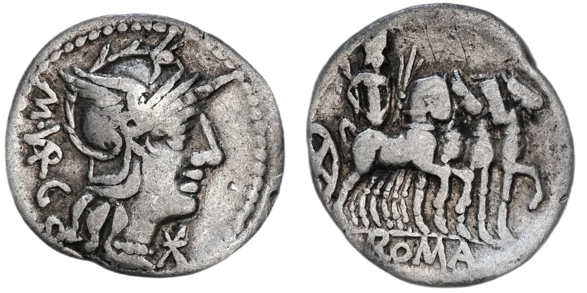 Marcus Vargunteius, Roman Republic, 130 BC, Denarius