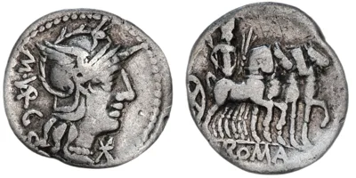 Marcus Vargunteius, Roman Republic, 130 BC, Denarius