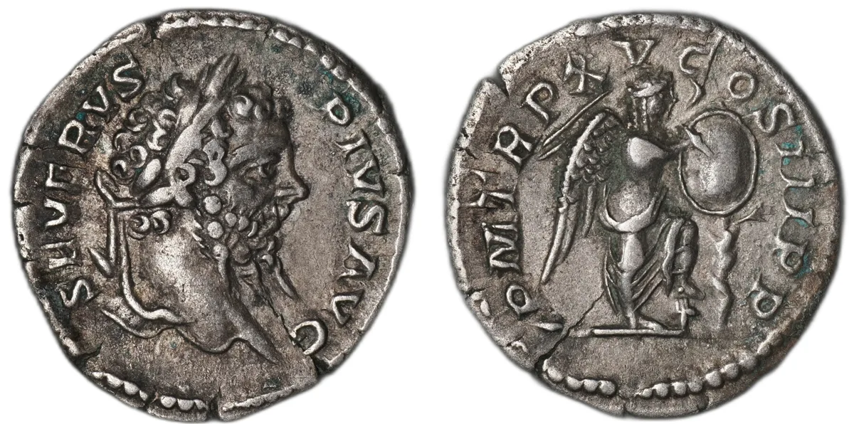Septimius Severus, denarius, silver, reign 193–211, minted 201 CE