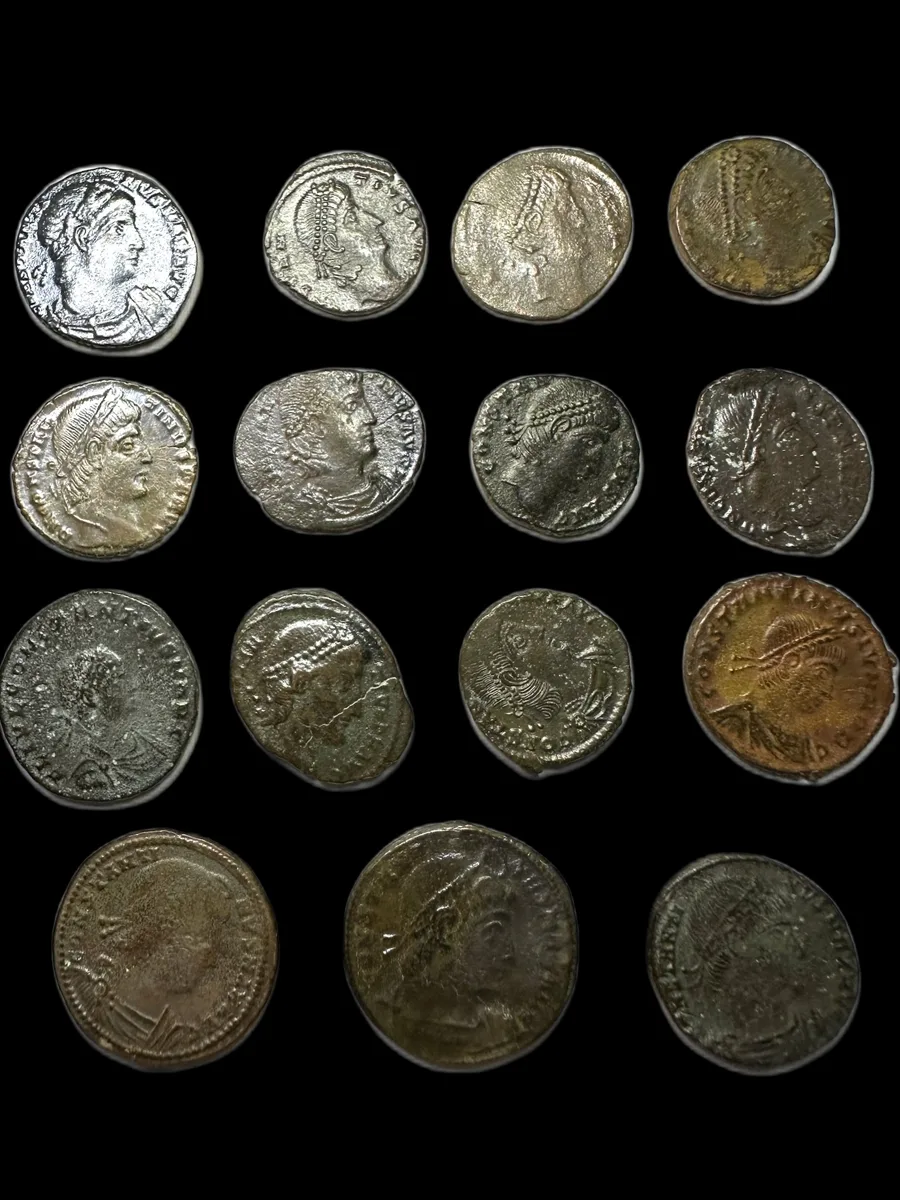 Lot of 15 Mainly Late Roman Imperial Coins, Sold as Seen.