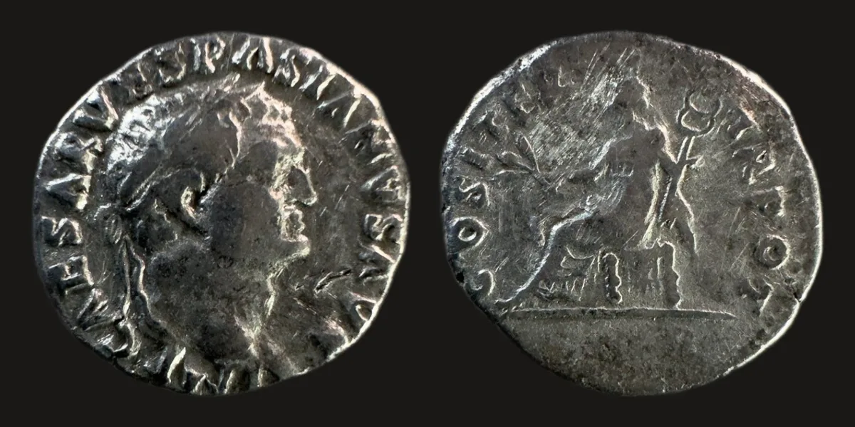 Vespasian — Denarius, COS ITER TR POT, Pax, Rome