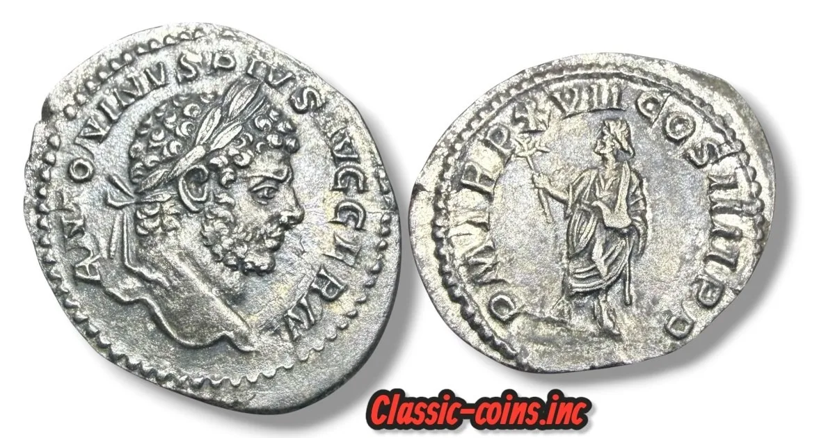 Caracalla, AD 198-217 – AR Denarius, Rome mint, AD 215