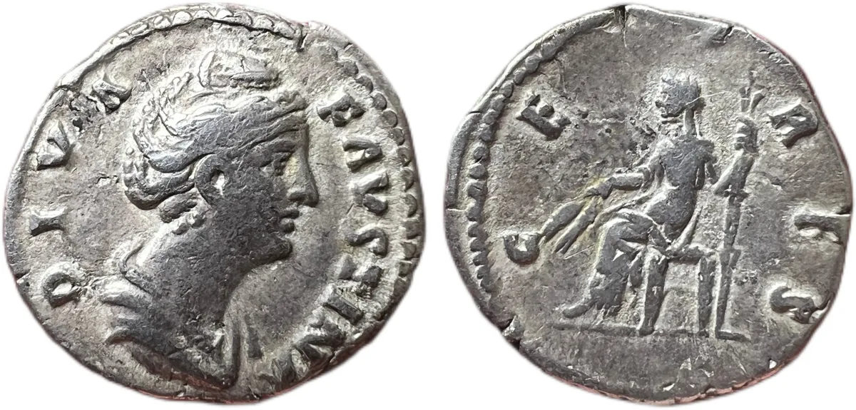 Roman Imperial Diva Faustina I AR Denarius Ceres Rome AD 140-141
