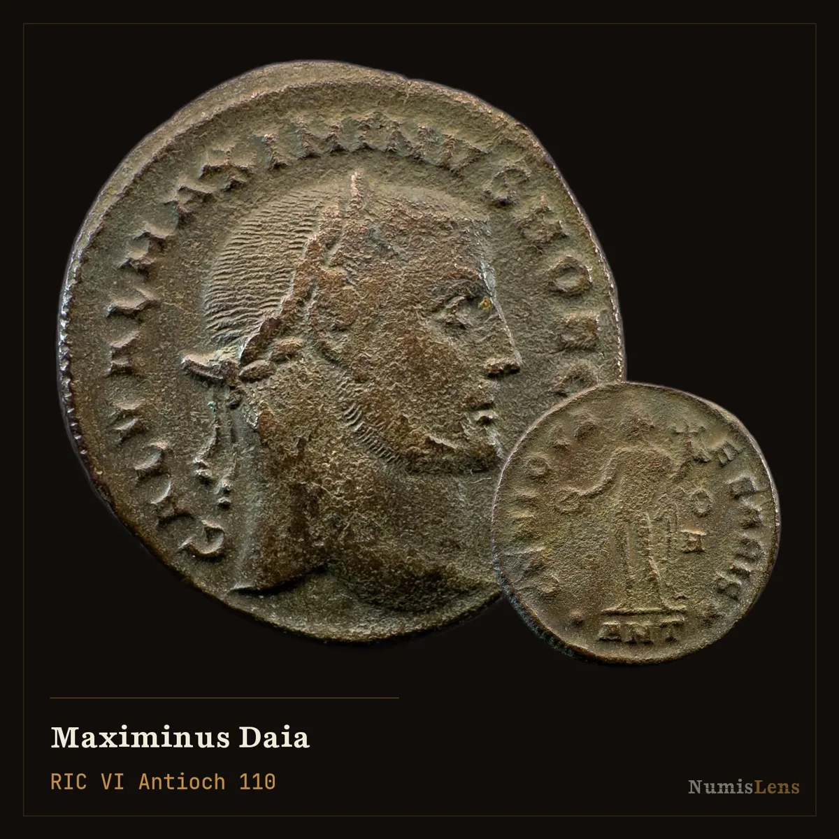 Maximinus Daia — Nummus, Genius, Antiocheia Syria