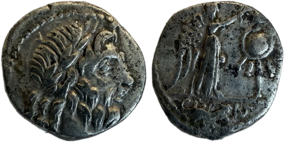 Cn. Lentulus Clodianus, Rome, 88 BC. AR Quinarius