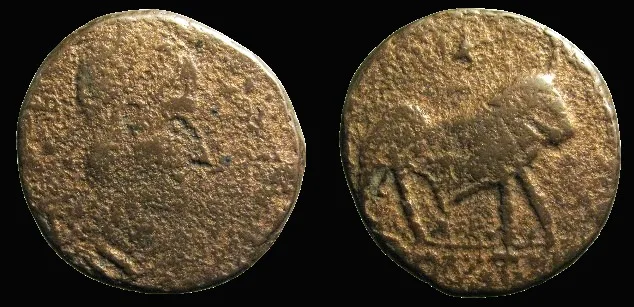 Barbaric imitation of Apis Bull Julian II 360–363 AD: AE 22mm 7.66gm Follis