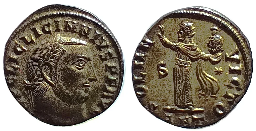 Licinius I BI Nummus. Antioch, AD 312.