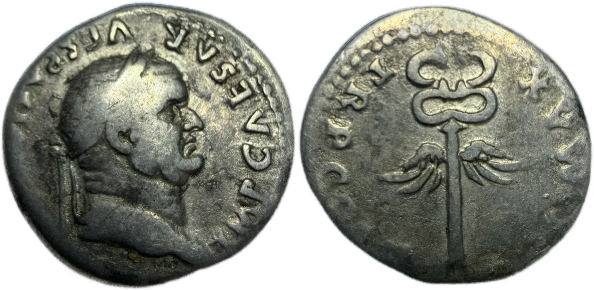Vespasian. Denarius, AE Denarius, Rome, circa 74 AD