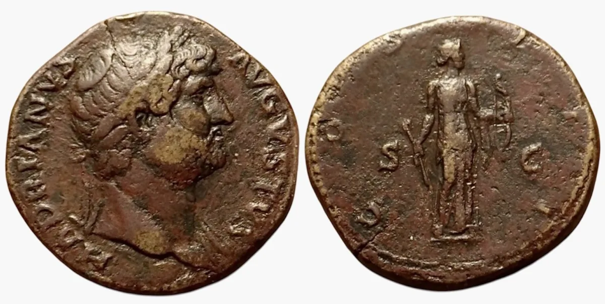 The Roman Imperial. Hadrian, AD 117-138. Æ Sestertius (Orichalcum?, 24.39 g), Rome, AD 124/5.