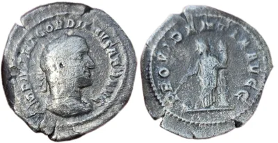 Gordian II Africanus AR Denarius AD 238 - Rare Year of Six Emperors Roman Coin