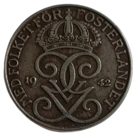 5 Öre 1942 Sweden, Bronze, EF