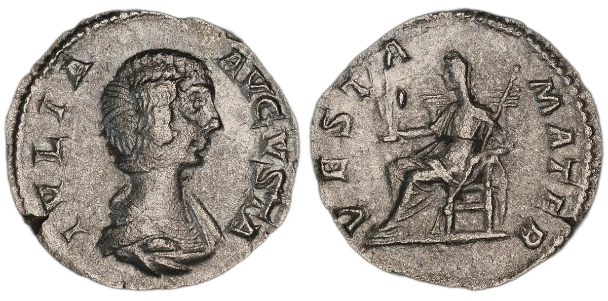 Augustus Julia Domna, denarius, silver, reign 196-211, minted 196-211
