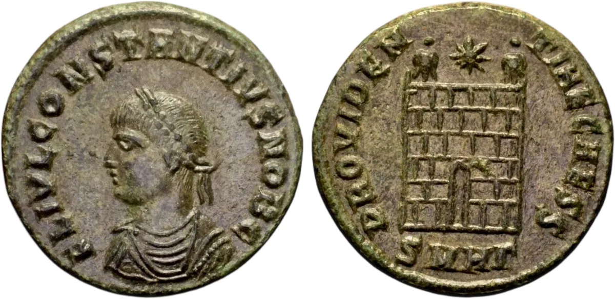 Constantius II AE follis. 327-329 AD. Heraclea mint