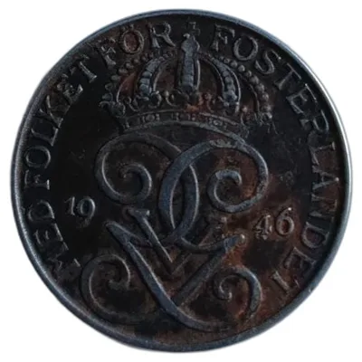 5 Öre 1946 Sweden, Bronze, EF