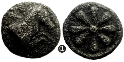 Aeolis, Kyme, AR Hemiobol, Circa 4th Century BC, Horse / Floral