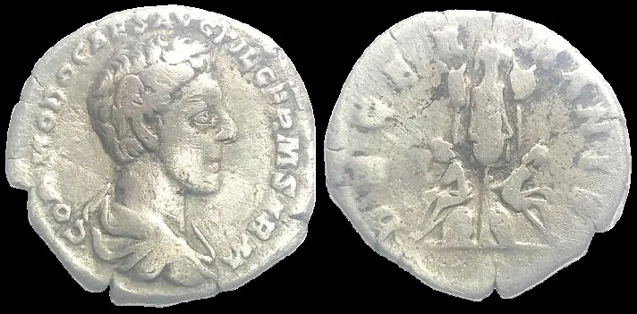 ROMAN: Commodus as Caesar 180-192 AD (Sturck 175-176 AD) AR 18.2mm 3gm Denarius, Rome (struck under Marcus Aurelius)