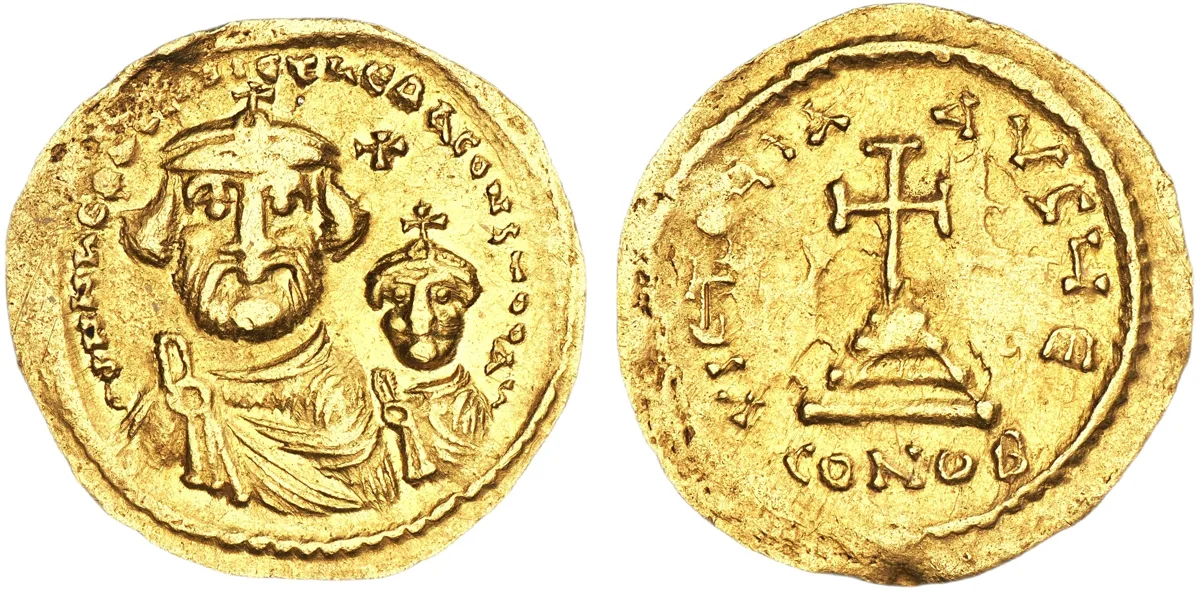 Heraclius with Heraclius Constantine, 610-641 (616-625). AV Solidus, Const.