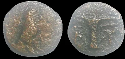 Aeolis Kyme 350-320 BC, Æ 9mm 1.0gm. Eagle / Vase