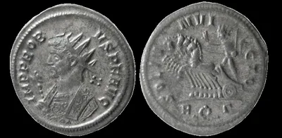 Roman Probus. 276-282 AD (Struck 278 AD) Silvered AE 23mm 4.27gm Antoninianus, Rome Mint, Nicely centered, Toned, Choice Superb