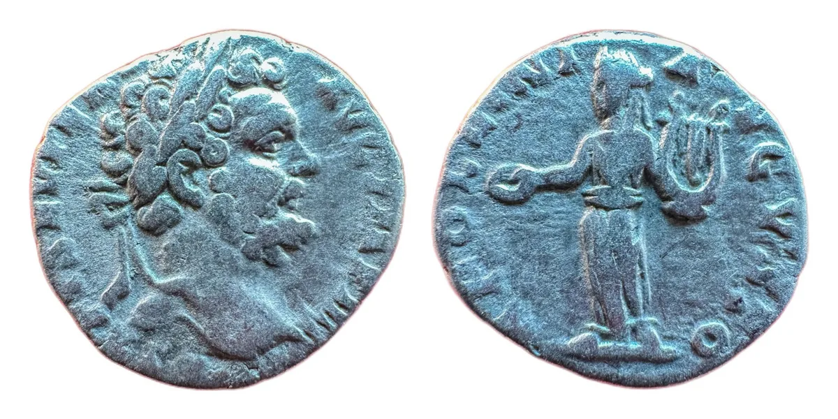 Septimius Severus — Denarius, Apollo, Rome
