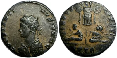 Constantinus II. Follis. Trier mint. 320 AD - Very Rare