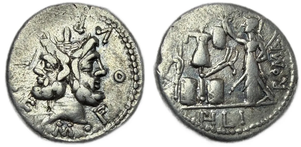 M. Furius L.f. Philus Denarius 121 BC