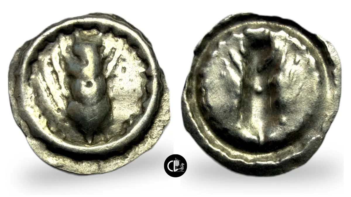 Lucania, Metapontion AR Hemiobol. Circa 540-510 BC.