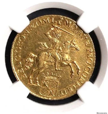1761 Netherlands Provincial, Groningen & Ommeland 14 (Gouden Rijder) Gulden in UNC Rare