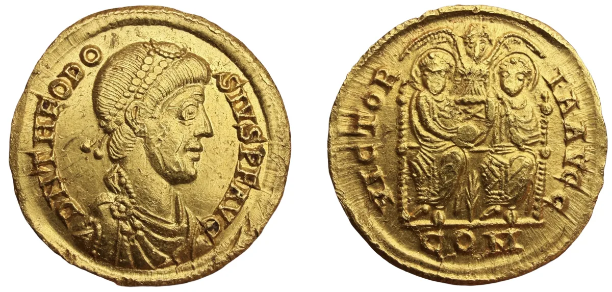 Theodosius I the Great. AD 379-395. AV Solidus. Scarce.