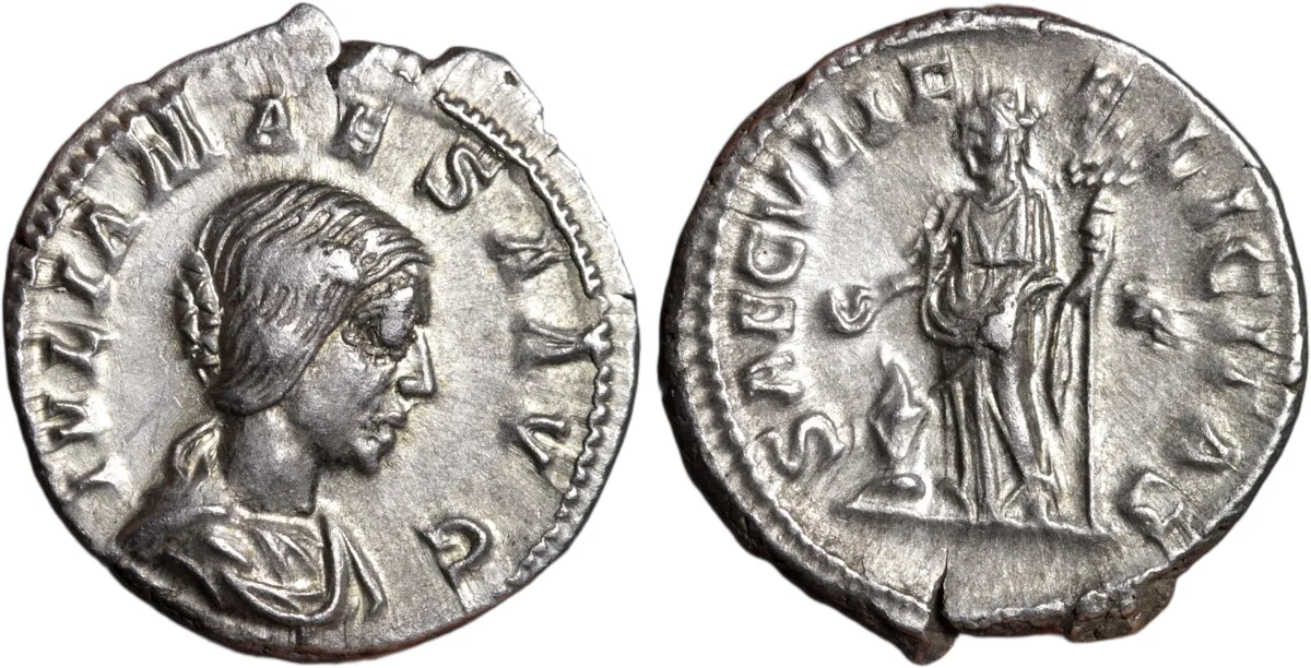 Julia Maesa Silver Denarius 218AD SAECVLI FELICITAS Reverse