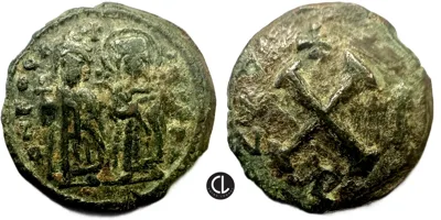 Phocas with Leontia, AE Dekanummion, Constantinopole Mint, RY 1 = 602/3