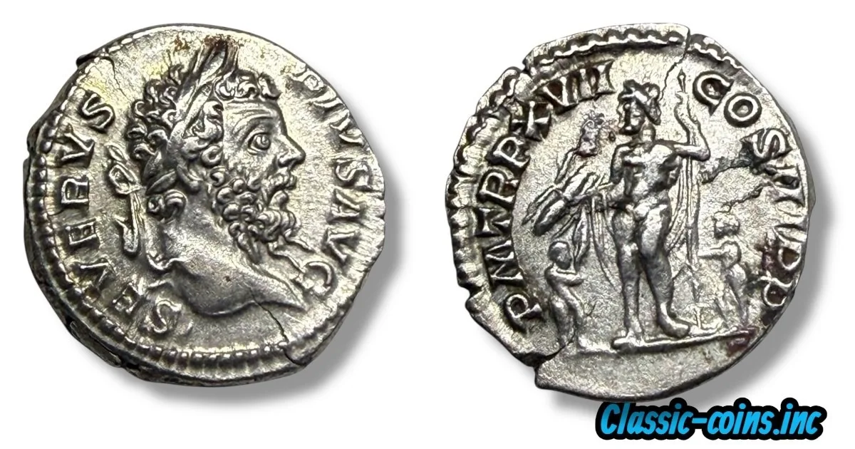 SEPTIMIUS SEVERUS AR Denarius. EF. Jupiter.