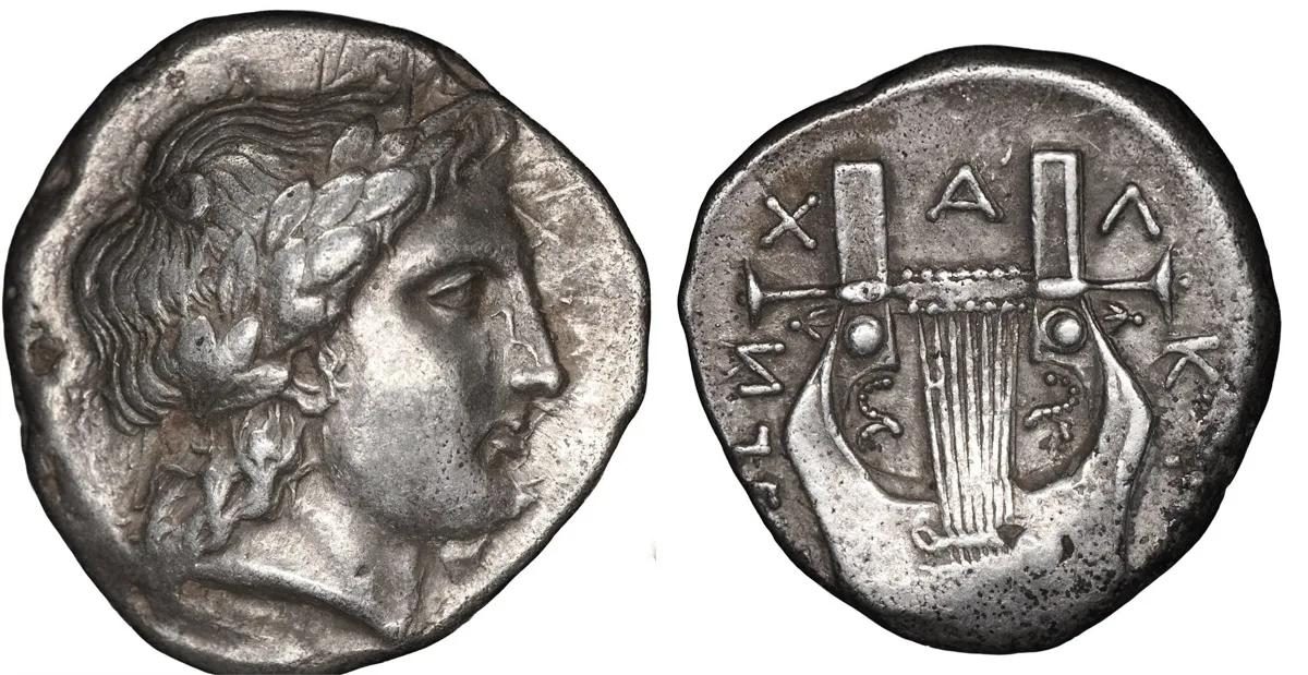 MACEDON, Chalkidian League. Circa 398-395 BC. Tetradrachm