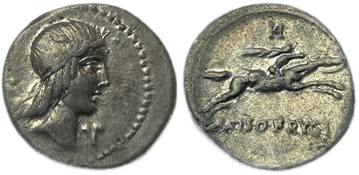 L. Piso Frugi. Denarius circa 90 BC