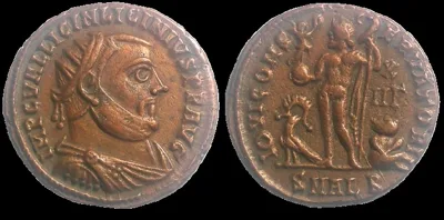 Roman Licinius I. 308-324 AD (Struck 321-324 AD) Æ 20.2mm 3.85gm Follis, Nicomedia, Red patina. Well struck on a full flan. Ch EF